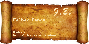 Felber Bence névjegykártya